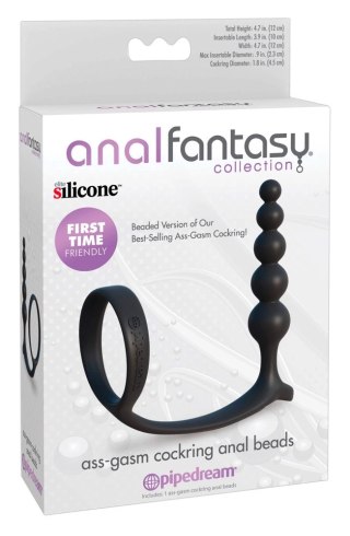 Anal Fantasy - Kulkowy Korek Analny Z Pierścieniem Na Penisa 12 Cm