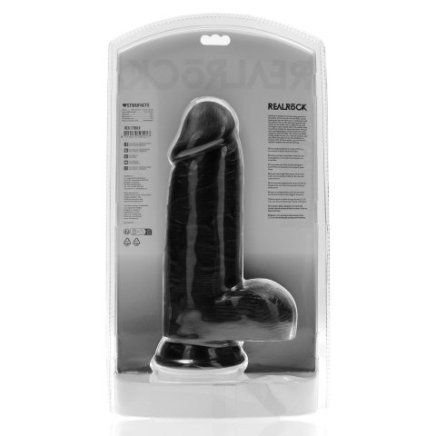 RealRock - Extra cienkie realistyczne dildo z jądrami 23 cm