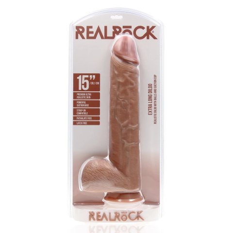 RealRock - Extra duże realistyczne dildo z jądrami 38 cm