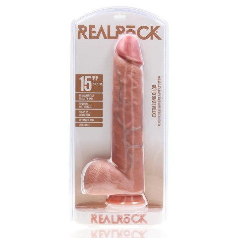 RealRock - Extra duże realistyczne dildo z jądrami 38 cm