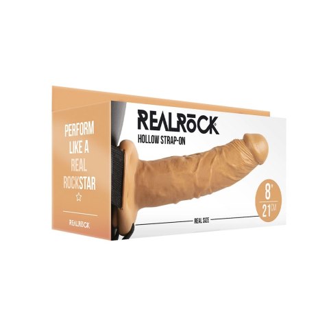 RealRock - Dildo StrapOn regulowany pasek 20,5 cm