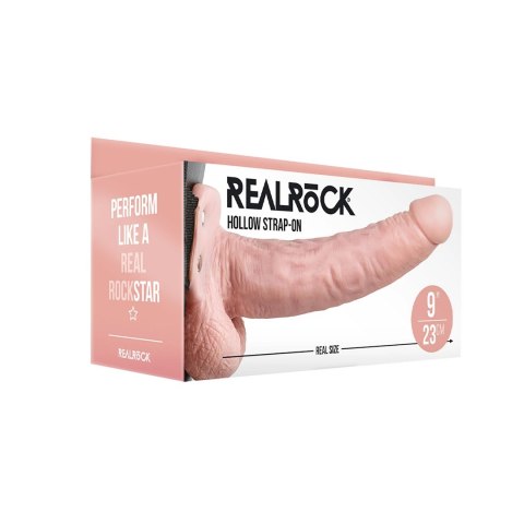 RealRock - Dildo StrapOn z jądrami 23 cm