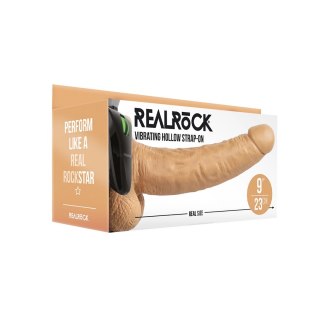 RealRock - Dildo wibrujące StrapOn z jądrami 23 cm