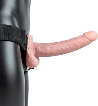 RealRock - Dildo wibrujące StrapOn z jądrami 23 cm