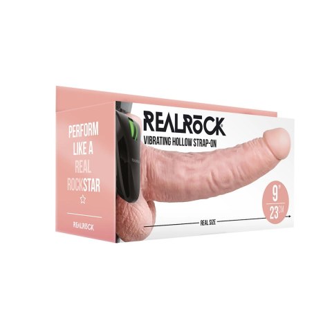 RealRock - Dildo wibrujące StrapOn z jądrami 23 cm