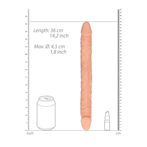 RealRock - Podwójne wygięte dildo mega długie 36cm