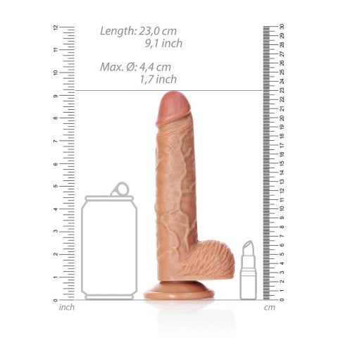 RealRock - Proste realistyczne dildo z jądrami i przyssawką 20,5 cm