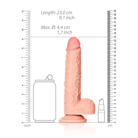 RealRock - Proste realistyczne dildo z jądrami i przyssawką 20,5 cm