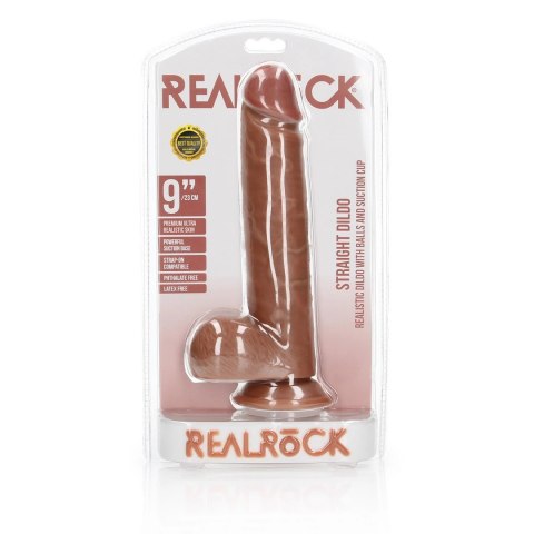 RealRock - Proste realistyczne dildo z jądrami i przyssawką 23 cm