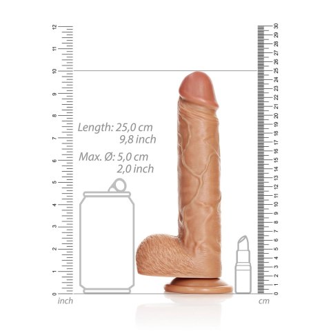 RealRock - Proste realistyczne dildo z jądrami i przyssawką 23 cm