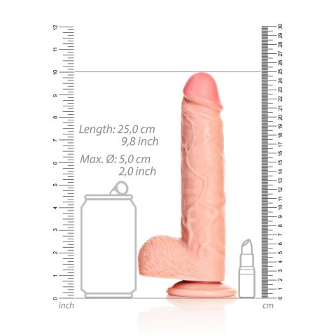 RealRock - Proste realistyczne dildo z jądrami i przyssawką 23 cm