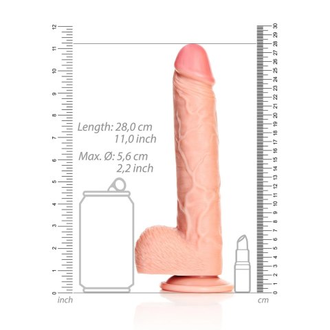 RealRock - Proste realistyczne dildo z jądrami i przyssawką 25,5 cm