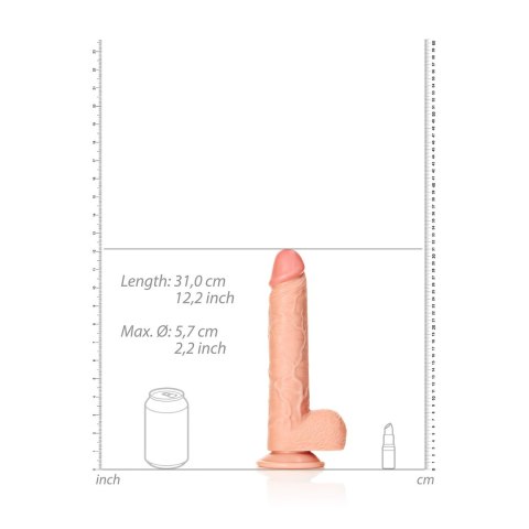 RealRock - Proste realistyczne dildo z jądrami i przyssawką 28 cm