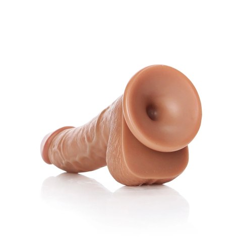 RealRock - Zakrzywione realistyczne dildo z jądrami i przyssawką 15,5 cm