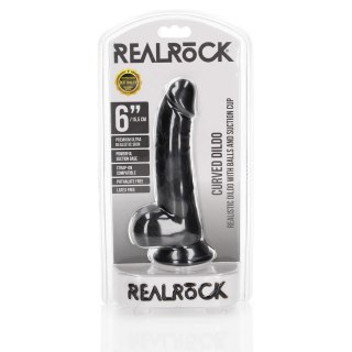 RealRock - Zakrzywione realistyczne dildo z jądrami i przyssawką 15,5 cm