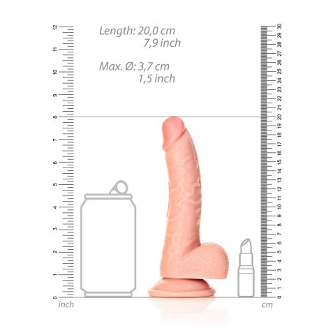 RealRock - Zakrzywione realistyczne dildo z jądrami i przyssawką 18 cm