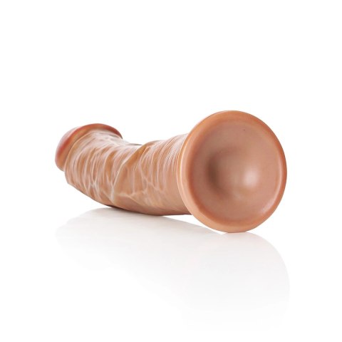 RealRock - Zakrzywione realistyczne dildo z jądrami i przyssawką 23 cm