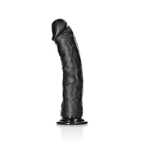 RealRock - Zakrzywione realistyczne dildo z jądrami i przyssawką 23 cm