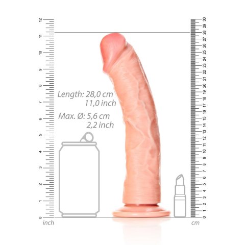 RealRock - Zakrzywione realistyczne dildo z jądrami i przyssawką 25,5 cm