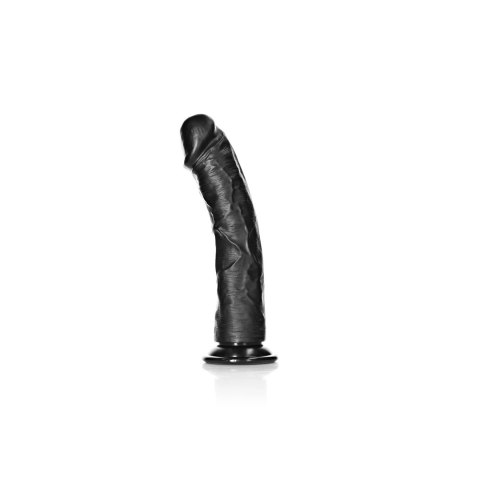 RealRock - Zakrzywione realistyczne dildo z jądrami i przyssawką 25,5 cm