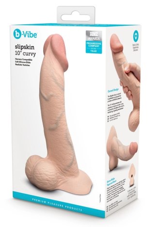 B-Vibe - Realistyczne Dildo Z Jądrami I Przyssawką Slipskin 25 cm Curved Cieliste