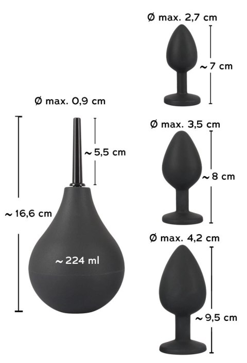 Black Velvets - 4-Częściowy Zestaw Analny Z Prysznicem