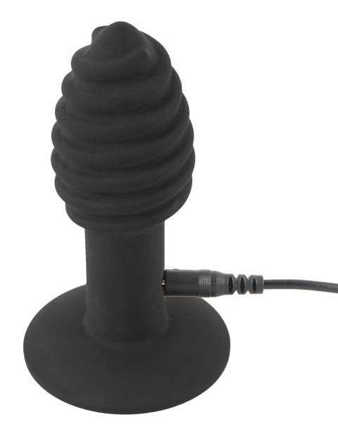 Black Velvets - Korek Analny Twist Butt Z Rowkami I Wibracjami 10 Cm