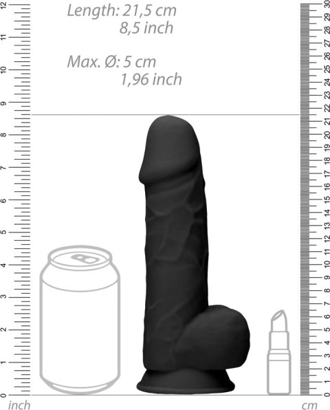 RealRock - Silikonowe dildo z jądrami 21,6 cm