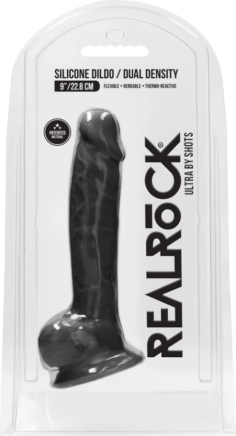 RealRock - Silikonowe dildo z jądrami 23 cm