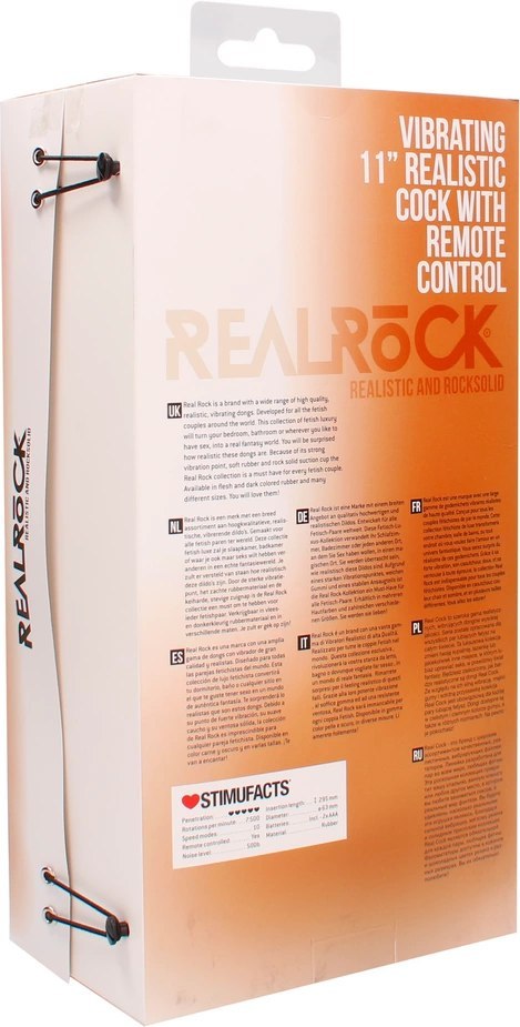 RealRock - Wibrujące realistyczne dildo z jądrami 28 cm