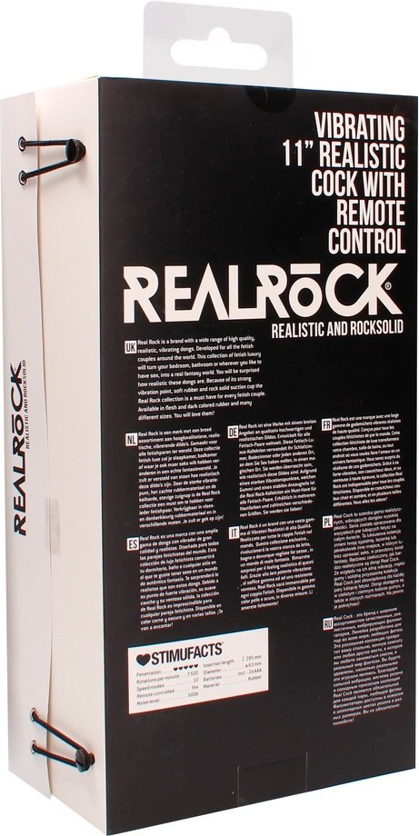 RealRock - Wibrujące realistyczne dildo z jądrami 28 cm