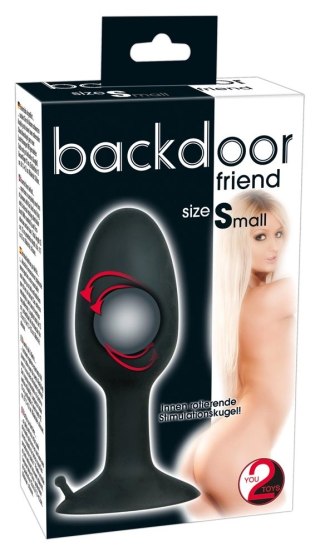 Backdoor Friend - Maly Zaokrąglony Korek Analny Z Kulką Stymulacyjną/Small Silicone Plug