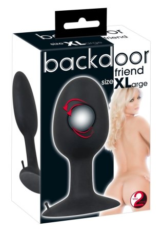 Backdoor Friend - Okrągła Zatyczka Analna Z Kulką W Środku - Duża Xl/Backdoor Friend Xl