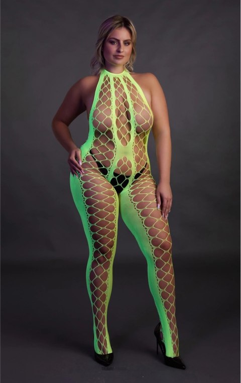 Bodystocking z dekoltem w szpic XL/XXXXL