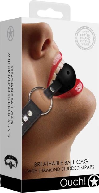 Breathable Ball Gag with with Diamond Studded Straps