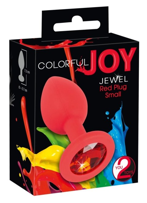 Colorful Joy - Korek Analny Z Kamieniem Szlachetnym Czerwony