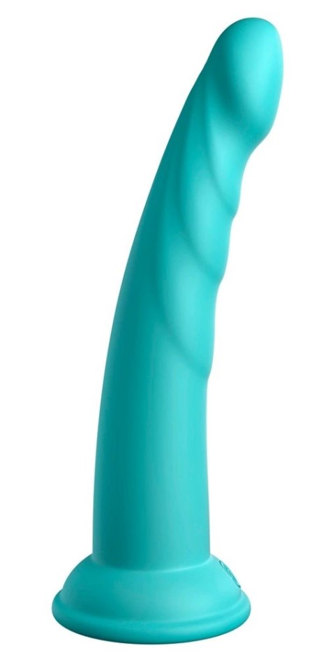 Dillio Platinum - Dildo Z Rowkami Stymulującymi I Żołędziem 19,7 cm Slim Seven Turkusowe