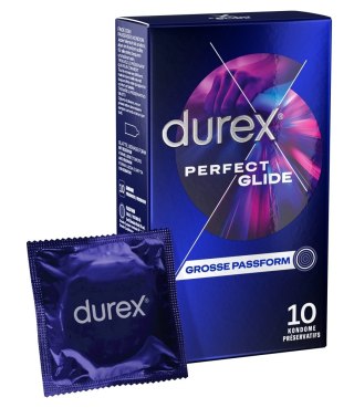 Durex Perfect Glide - Grube Nawilżone Prezerwatywy 10szt