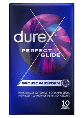 Durex Perfect Glide - Grube Nawilżone Prezerwatywy 10szt