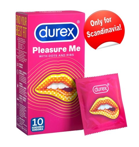 Durex Pleasure Me - Żeberkowane Prezerwatywy 10szt