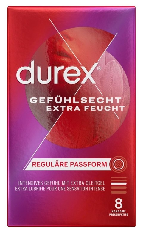 Durex - Prezerwatywy Ze Zbiorniczkiem Nawilżone Gefühl.extra lubr. 8 szt