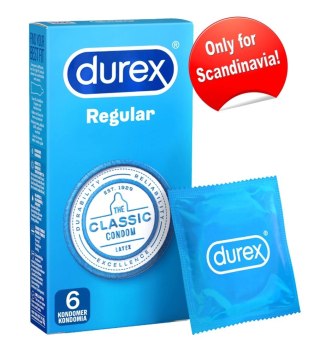 Durex Regular - Klasyczne Prezerwatywy Nawilżone 6szt