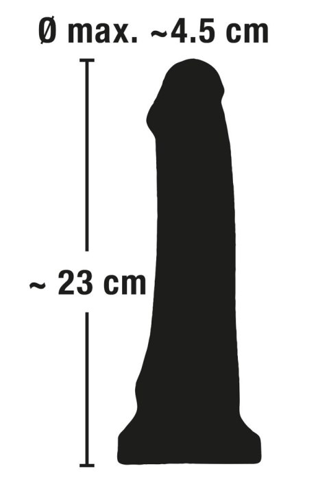 European Lover - Realistyczne Dildo Z Przyssawką Czarne 23 Cm