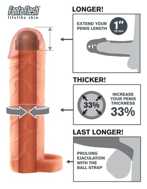 Fantasy X-Tensions - Nakładka Na Penisa 33% Większy Penis +2.5cm Cielisty