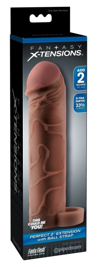 Fantasy X-Tensions - Nakładka Na Penisa 33% Większy Penis +5.1cm Brąz 19cm