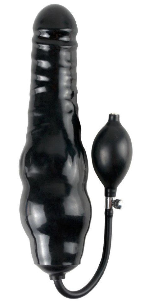 Fetish Fantasy Extreme - Czarne Nadmuchiwane Naturalne Dildo Z Pompą Kulową 32cm