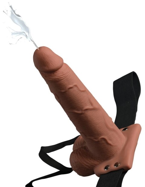 Fetish Fantasy Series - Uprząż Strap-On Z Dildo Z Wytryskiem 21,6 cm Brązowe