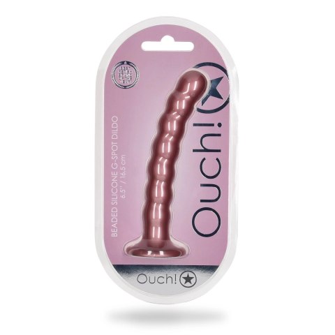 Ouch! - Silikonowe dildo G-Spot z koralikami - 16,5 cm