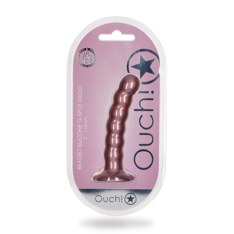 Ouch! - Silikonowe dildo z koralikami - 13 cm