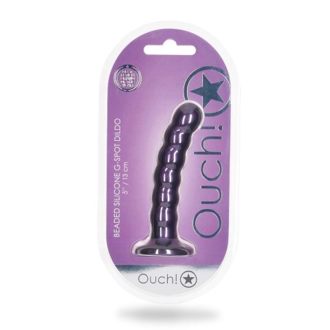 Ouch! - Silikonowe dildo z koralikami - 13 cm